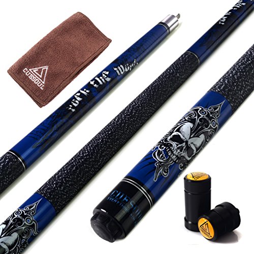 CUESOUL 58 inch 1/2 Maple Pool Cue Stick Kit-Rockin Series - color: G405, size: 21oz