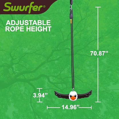 Swurfer Ninja Twister Swing Spins Set - 360° Twist Spin Toy, Swing Set Accessories for Backyard, Kids Outdoor Toys, Playground Hang Toys, Easy Install, Adjust Height, Durable, Up to 300lbs, Hawk - style: Hawk