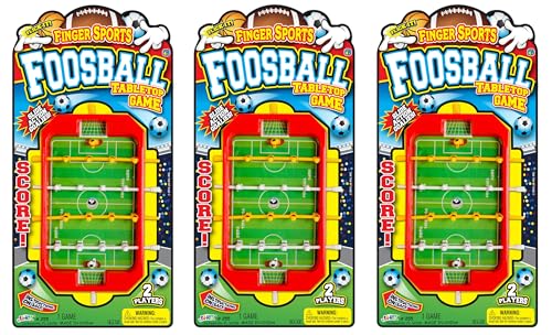 JA-RU Mini Foosball Table (1 Toy) Mini Arcade Tabletop Soccer & Football Party Favors. Portable Handheld Games for Kids & Office Desk Toys. 255-1s - style: 3 Packs