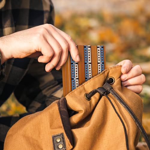 Small Size Travel Wooden Cribbage Board Game Set – 2-Track Foldable Cribbage with Magnetic Storage, 6 Metal Pegs & Full Deck of Cards – Perfect for Family Game Night, Traveling & Camping - style: Foldable