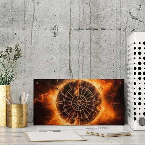 GBNMQED Dart BoardHandcrafted Wooden Wall Hanging Decor Rustic Home Decor Features Natural Jute Rope