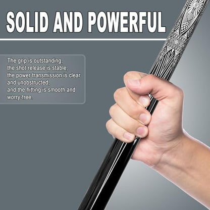 HomeSeason Fiberglass Pool Cue Stick 21oz Cue Sticks 58" Professional Low Deflection Billiard with Screw-in Extension and Leather Bag - color: 21oz(Silvery)