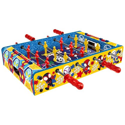Marvel Spidey & Friends Foosball Table for Kids – Tabletop Soccer Game with Rod Handles, Ball & Players – Wooden Mini Game Table – Kids 4+