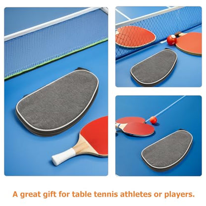 Holibanna 2pcs Table Tennis Paddle Bag Set with Protective Storage Case, Portable Grey Shell Design, Organizer for Racket and Ball, Suitable for Table Tennis Players and Travel
