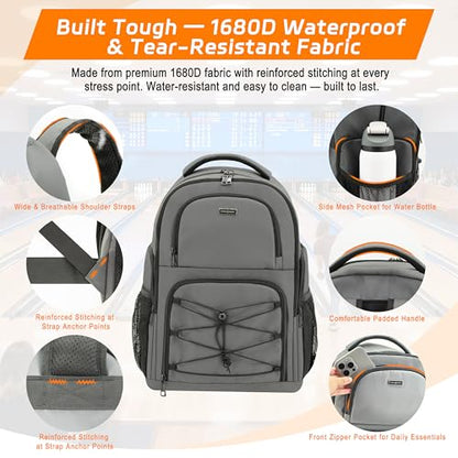 Bowling Ball Backpack with Shoe Compartment, Single Ball Bag for Men & Women, Protective Ball Holder & Ventilated Shoe Storage, Multi-Pocket Bowling Gear Bag for League & Casual Bowlers - color: Charcoal Grey