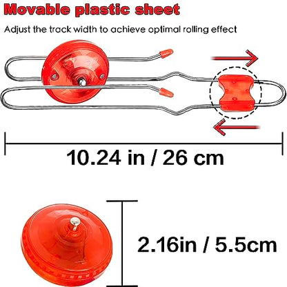 Jishi Retro Magic Rail Twirler Toy 3-Pack LED Light Up Glow Gyro Wheel Magnetic Yoyo Toys, Nostalgia Classic Vintage Gifts Party Favors for Kids Ages 3+ Year Old Boys Girls Christmas Stocking Stuffers - style: Straight