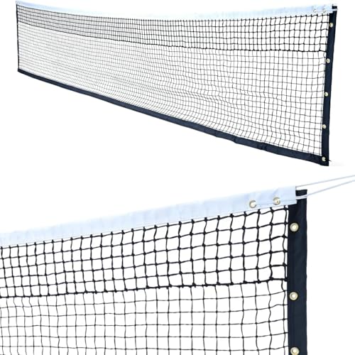 Professional Tennis Net 42ft x 3.5ft – Machine-Woven Double Layer, 3.0mm Twisted PE, 4.5cm Mesh, UV/Waterproof, 6mm Steel Cable – Complete Kit for Court, Backyard or Driveway