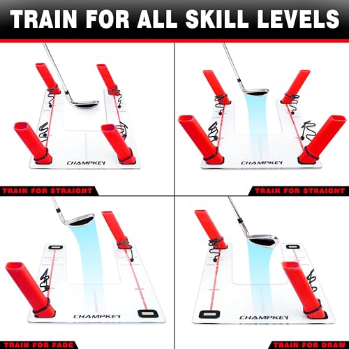 CHAMPKEY Magnetic Golf Swing Trainer - Swing Plane Training Aid - Improve Swing Accuracy and Skills for Indoor and Outdoor Training