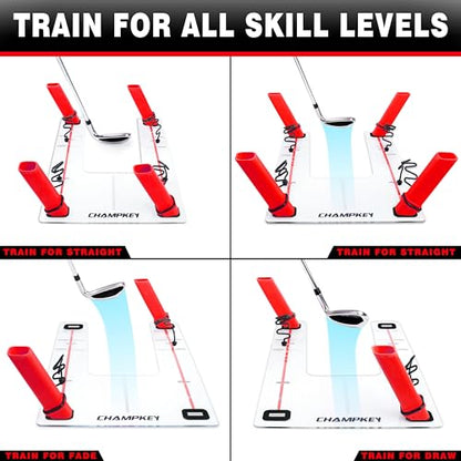 CHAMPKEY Magnetic Golf Swing Trainer - Swing Plane Training Aid - Improve Swing Accuracy and Skills for Indoor and Outdoor Training