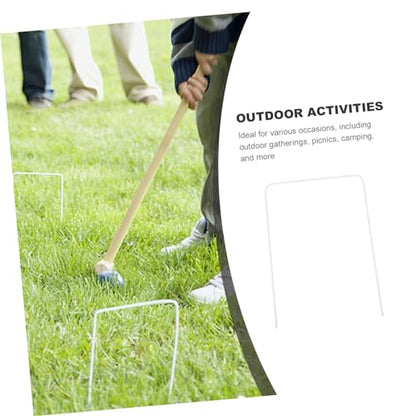 GARVALON 9pcs Iron Wire Croquet Wickets Replacement Outdoor Croquet Gate for Family Lawn Backyard Games for Picnics Camping and Outdoor Gatherings