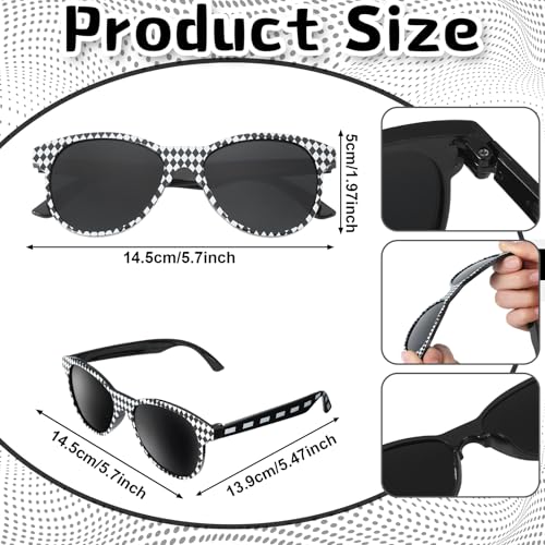 48 Pcs Checkered Beach Ball with Glasses Race Themed Party Favors Black and White Inflatable Beach Ball 10 Inch Race Car Birthday Decoration and Summer Pool Gifts Supplies - style: Checkered Flag