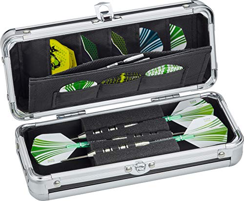 Casemaster Sole Aluminum Slim Profile Dart Case Holds 3 Steel Tip and Soft Tip Darts with Enough Space to Keep Flights in Shape, Features Built-In Pockets for Other Accessories - size: 7.4 x 3.25 x 2.5 inches