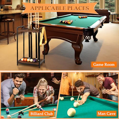 Pool Stick Holder Pool Cue Holder Rack Cue Stick Holder 10 Cues Billiard Cue Racks for Billiard Room Club Pool Table Accessaries (Torched Black 10-Hole) - color: Black