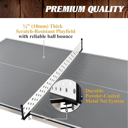 Barrington Table Tennis Multiple Style Ping Pong Tables with Metal Nets, Perfect for Family Game Rooms - style: 9 Ft. Coventry (w/Storage Drawer)