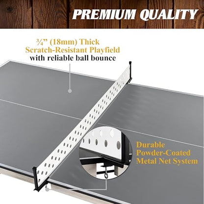 Barrington Table Tennis Multiple Style Ping Pong Tables with Metal Nets, Perfect for Family Game Rooms - style: 9 Ft. Coventry (w/Storage Drawer)