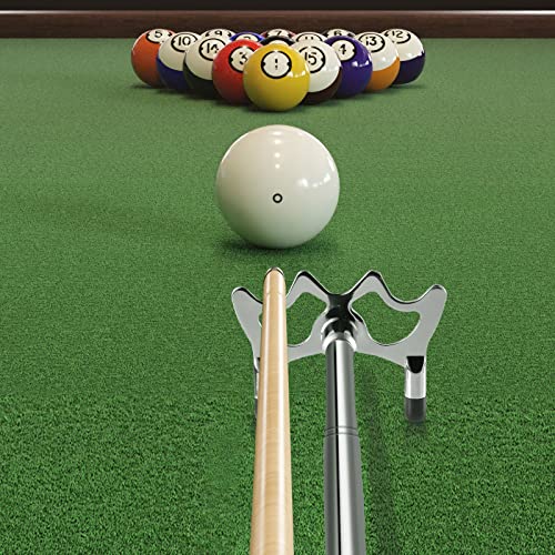 Skylety Retractable Pool Bridge Stick, Billiards Cue Bridge with Metal Head, Screw Thread Removable Head, Billiards Cue Accessory for Pool Table