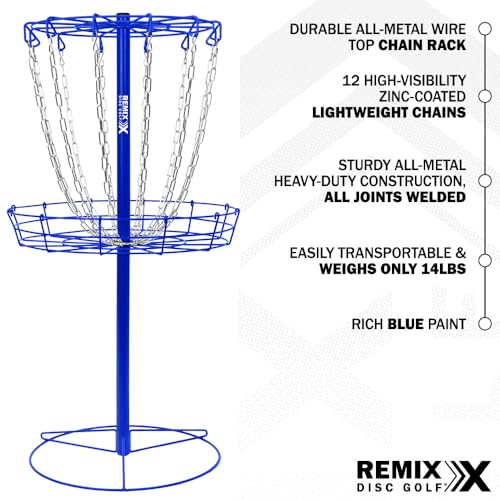 Remix Practice Basket for Disc Golf - Choose Your Color and Style - style: Single Chain - Royal Blue
