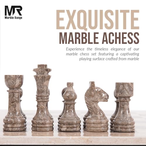 Marble Chess Set 15" Inches Verona & Oceanic with Storage Box and 2 Extra Queen Handmade Classic Board Games for Adults, Luxury Marble Chess Board & Chess Pieces for Gifts - color: Verona & Oceanic