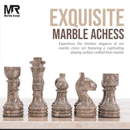 Marble Chess Set 15" Inches Verona & Oceanic with Storage Box and 2 Extra Queen Handmade Classic Board Games for Adults, Luxury Marble Chess Board & Chess Pieces for Gifts - color: Verona & Oceanic