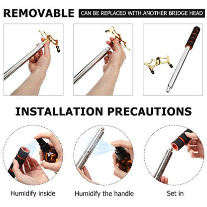 Skylety Pool Cue Snooker Stick Pool Table Accessories Retractable Billiards Cue Rest with Removable Brass Bridge Head - style: Low Bridge Head