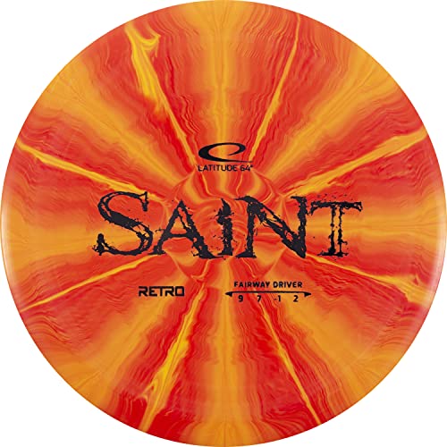 Latitude 64 Retro Saint Disc Golf Fairway Driver | Slightly Overstable Disc Golf Driver | Grippy Base Plastic | Fairway Driver Disc Golf Disc | Frisbee Golf Driver | 170g+ - color: Orange