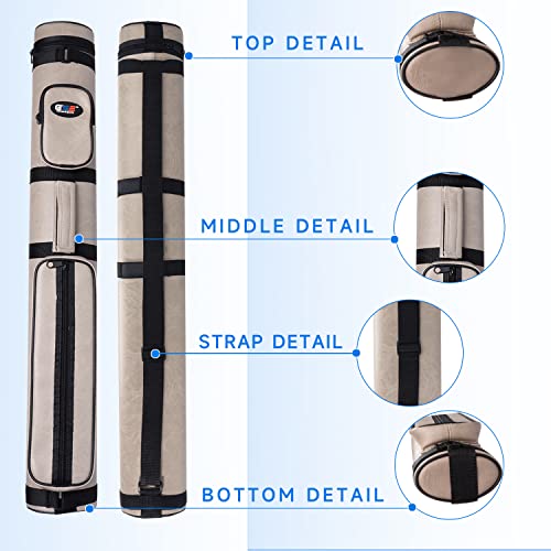 GSE Games & Sports Expert 2x2 Deluxe Hard Billiard Pool Cue Stick Carrying Case, Billiard Cue Case, Billiards Accessories (Several Colors Available) - color: Oval - Dark Grey