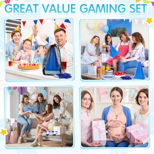 37 Pcs 3 in 1 Carnival Ring Toss Game Set Soft Plastic Cones Bean Bags Ring Toss Game with Mesh Bag for Baby Shower Birthday Carnival Classroom Indoor Outdoor Yard Supplies