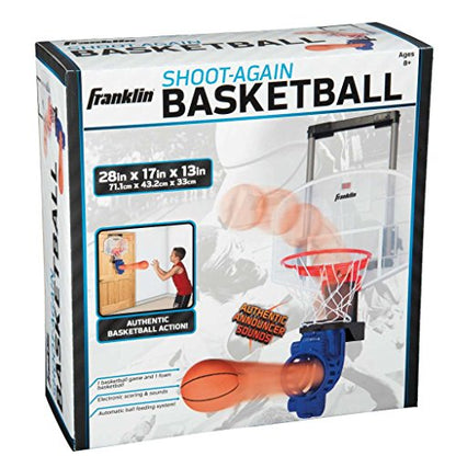 Franklin Sports Mini Basketball Hoop with Rebounder and Ball - Over The Door Basketball Hoop With Automatic Ball Rebounder - Indoor Basketball Game For Kids - style: Arcade