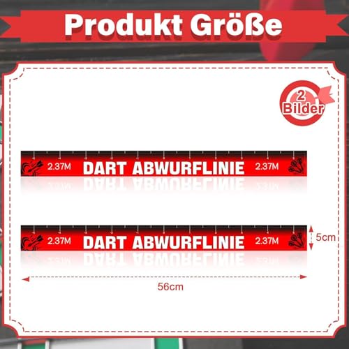 Dart Oche Tape, 2 Piece Removable Line for Dart Games with Waterproof Adhesive Coated Paper, Perfect Game Room, Club, Basement, Dorm, Party, Bar, Office, and Break Rooms