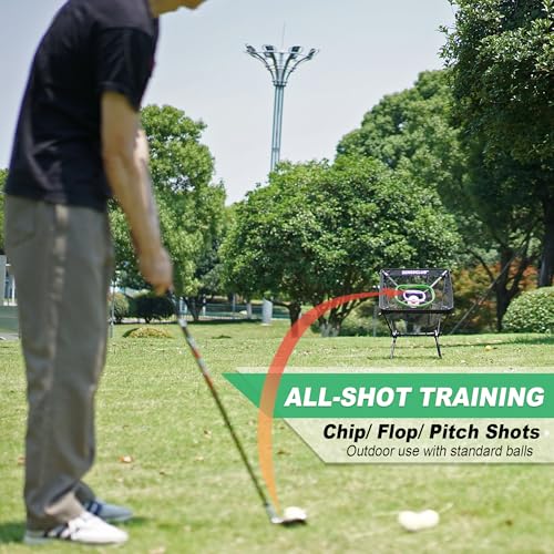 SENSECLUB Foldable Chipping Net & Floating Green, Indoor Golf Practice Chipping Target, Backyard Golf Game & Gifts - style: Pro Net