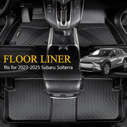 Wailtnb-Floor Mats & Cargo Liner for Subaru Solterra 2023-2026 & Toyota BZ4X 2023-2025 & BZ 2026 Waterproof Durable All Weather Automotive Floor Liner Custom Fit for Solterra Accessories Black - style: 13|For Solterra|2023-2026|Set
