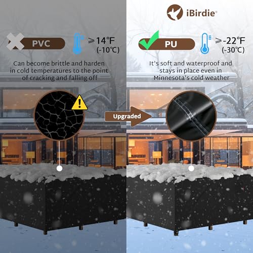 iBirdie Outdoor Patio Furniture Set Covers 100 x 56 inch fit 4 x 8 ft, 56, 54, 52 inch Wide, 100, 98, 96 inch Long Outside Dining Table and Chairs, Waterproof Weatherproof Cover, Heavy Duty 600D - size: 100 x 56 x 28 inch