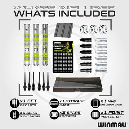 Winmau Darts - Michael Van Gerwen | Mike Maloney | Leonard Gates - Professional Players - Soft Tip Darts - Includes Dart Flights and Shafts - size: std