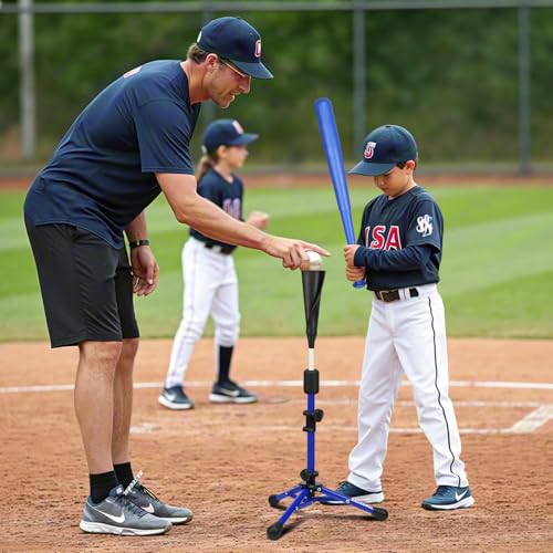 BaseGoal Baseball Tee for Kids,Youth Stand Set,Teeball Set,Youth Baseball,Softball Batting Tee Set,Easy Adjustable Height - style: Blue-b