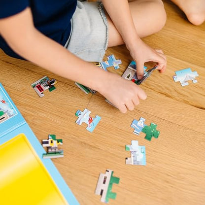 Melissa & Doug Take-Along Magnetic Jigsaw Puzzle Set – Vehicles (2 x 15 Piece) Travel Activity Toy for Preschoolers and Kids Ages 3+ - style: Vehicles