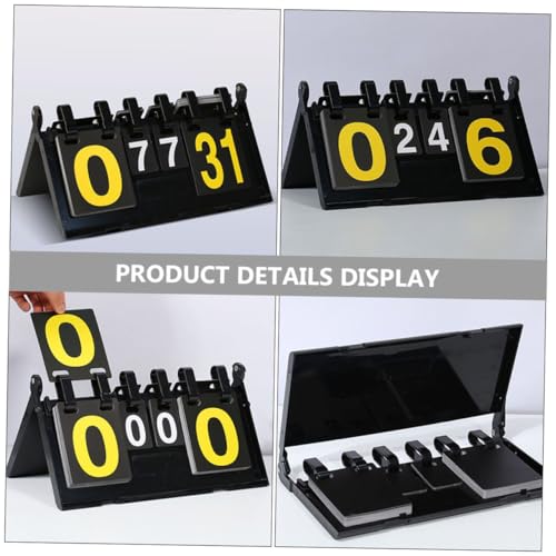 Kisangel Portable Flip Scoreboard for Sports Games PVC Tabletop Scorekeeper for Basketball Tennis Badminton Baseball Easy to Use and Clean Digit Display