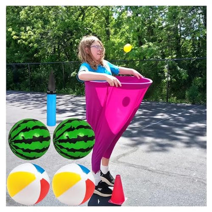 Granny Pants Yard Game with Balls Freaky Wonder Pant Giant Back Yard Outdoor Toss and Catch Ball Game Adults Family Garden Lawn Backyard Play Fun Games Summer Beach Party Camping Activities - color: Red