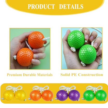 12 Pack Ladder Balls Ladder Toss Balls Replacement with Storage Bag for Toss Match - color: Orange Purple Green Yellow