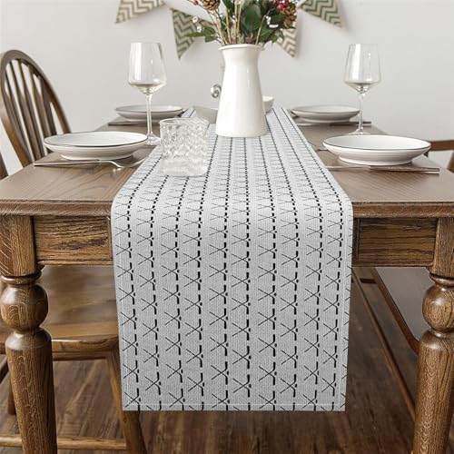 Erosebridal Gray Hockey Table Runner 13x48, Ball Sports Games Table Runners for Kids Boys Girls, Racket Ice Hockey Tabletop Decor for Dining Living Room Bedroom, Lacrosse Sticks Dresser Scarf - size: 13" X 120"