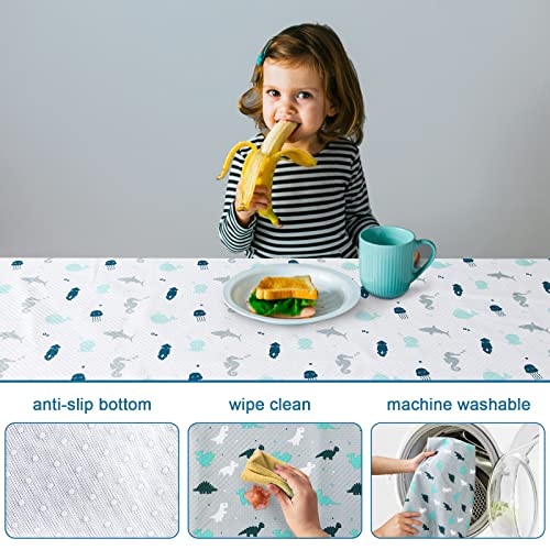 Splat Mat 2 Pack for Under High Chair & Arts & Eating Mess, Waterproof Baby Playtime Anti-Slip High Chair Mat for Floor or Table, Reusable & Portable Splash Mat for Under High Chair, 46" x 42"
