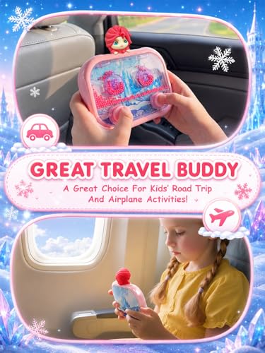 Handheld Water Game with Light – Water Ball Target Toy for Kids Ages 3+, Retro Fidget, Screen-Free Car Travel Game, Road Trip, Airplane, Portable Autism Gift - color: Frozen