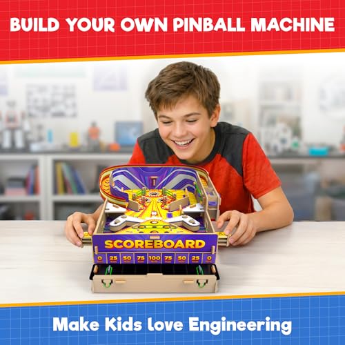 Doctor Jupiter Pinball Machine STEM Kit for Kids Ages 8+ | Birthday Gift Ideas for Boys & Girls | Build Your Own Mega Pinball Arcade Game for 8, 9, 10, 11, 12, 13, 14 Years Olds