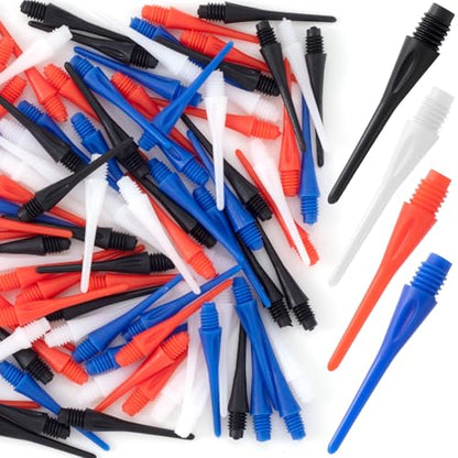 2BA Thread Plastic Tip Dart Points, Darts Plastic Tip, Soft Tip Darts - color: Black,White,Blue,Red