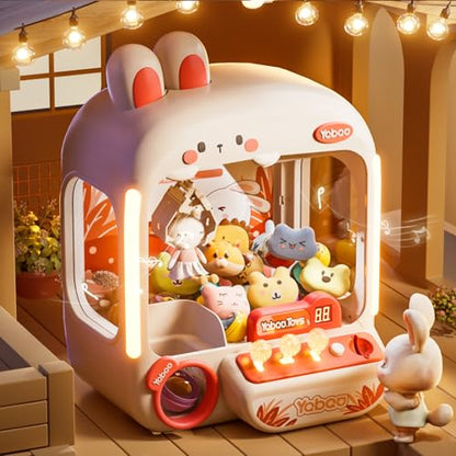 64 PCS Large Claw Machine for Kids Bunny, Vending Machine Toys for Girls 5 6 7 8 Year Old, Candy and Prize Electronic Dispenser Game Ages 5-7 6-8, Birthday Gift for 3 4 5 6 Year Old - style: Bunny