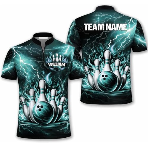 GABITA Personalized Bowling Jerseys for Men, Custom Bowling Shirts, Funny Bowling Shirts Gift for Bowler Team Player - color: A33