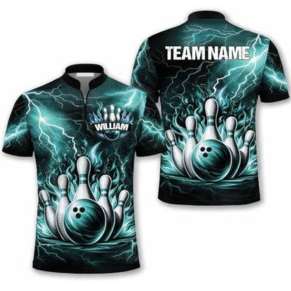 GABITA Personalized Bowling Jerseys for Men, Custom Bowling Polo Shirt, Bowling Shirts Gift for Bowler Team Player - color: A53