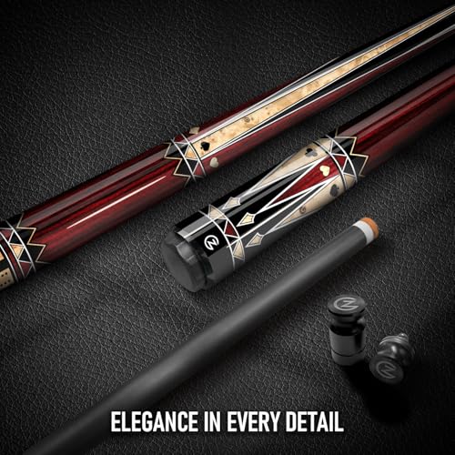 Z LUK Carbon Fiber Pool Cue Stick, Low Deflection Billiard Cue Sticks 12.5mm Tip, Professional Pool Stick for Adults with 3/8-8 Stainless Steel Joint - color: Ruby Ace (Wrapless)