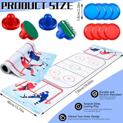 Air Hockey Top Set Table Top Set Air Hockey Pushers Table Runner for Sports Game Party Decor Gift