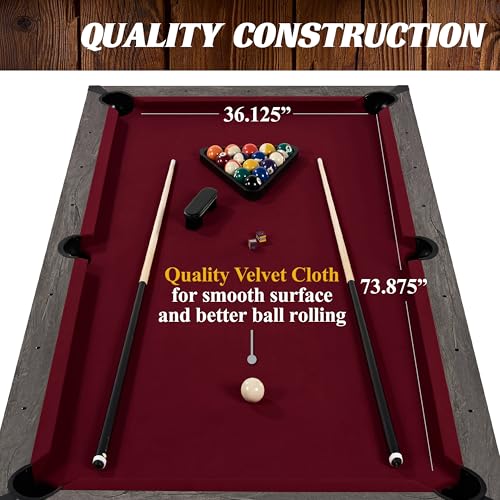 Barrington Billiards Prescott 7' Pool Table, 3-in-1 Dining Top & Table Tennis with Game Accessories & Rolling Storage Caddy - style: Barrington Prescott 7' 3 in 1 Billiard