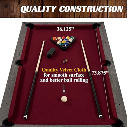 Barrington Billiards Prescott 7' Pool Table, 3-in-1 Dining Top & Table Tennis with Game Accessories & Rolling Storage Caddy - style: Barrington Prescott 7' 3 in 1 Billiard